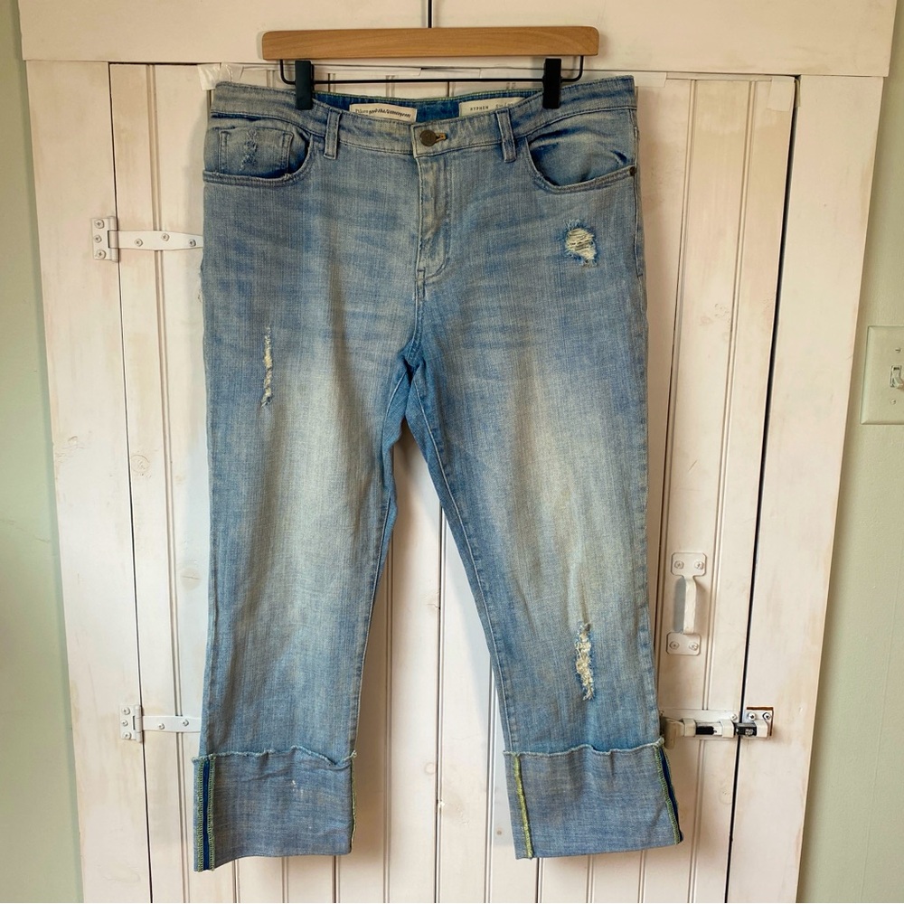 Anthropologie Pilcro and the Letterpress Hyphen Size 32 Cropped Light wash Denim